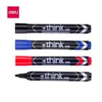 DELI U100 THINK PERMANENT BULLET MARKERS - U10020 BLK/ U10030 BLU/ U10040 RED