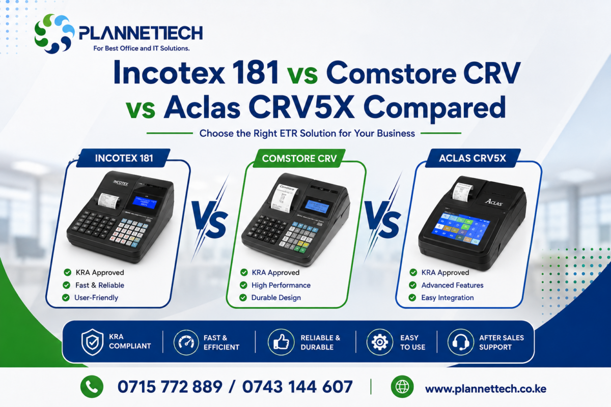 Best eTIMS ETR Machine in Kenya: Incotex 181 vs Comstore CRV vs Aclas CRV5X Compared